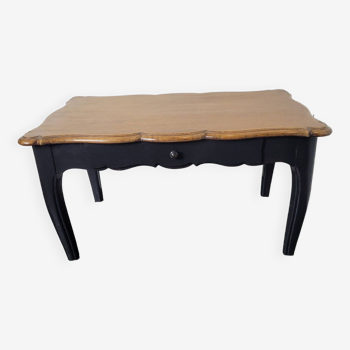 Louis XV style coffee table in oak with black patinated foot