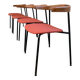 Rare ensemble de 4 chaises C 20, design Terence Conran, années 1960.