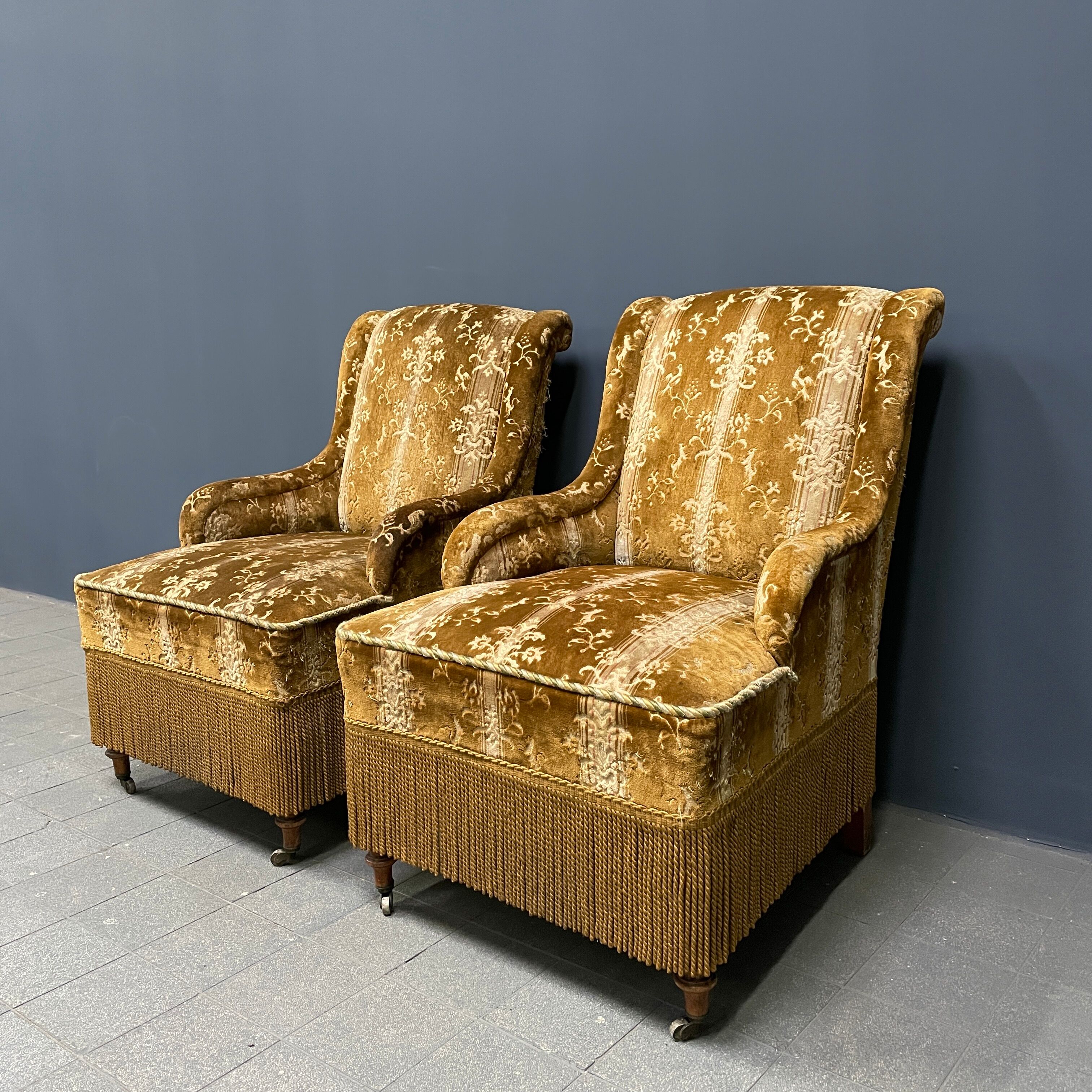 Set of two Victorian ladies armchairs from France 19th century