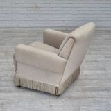 1970s, Danish vintage chair, furniture velour, ash wood, original condition.