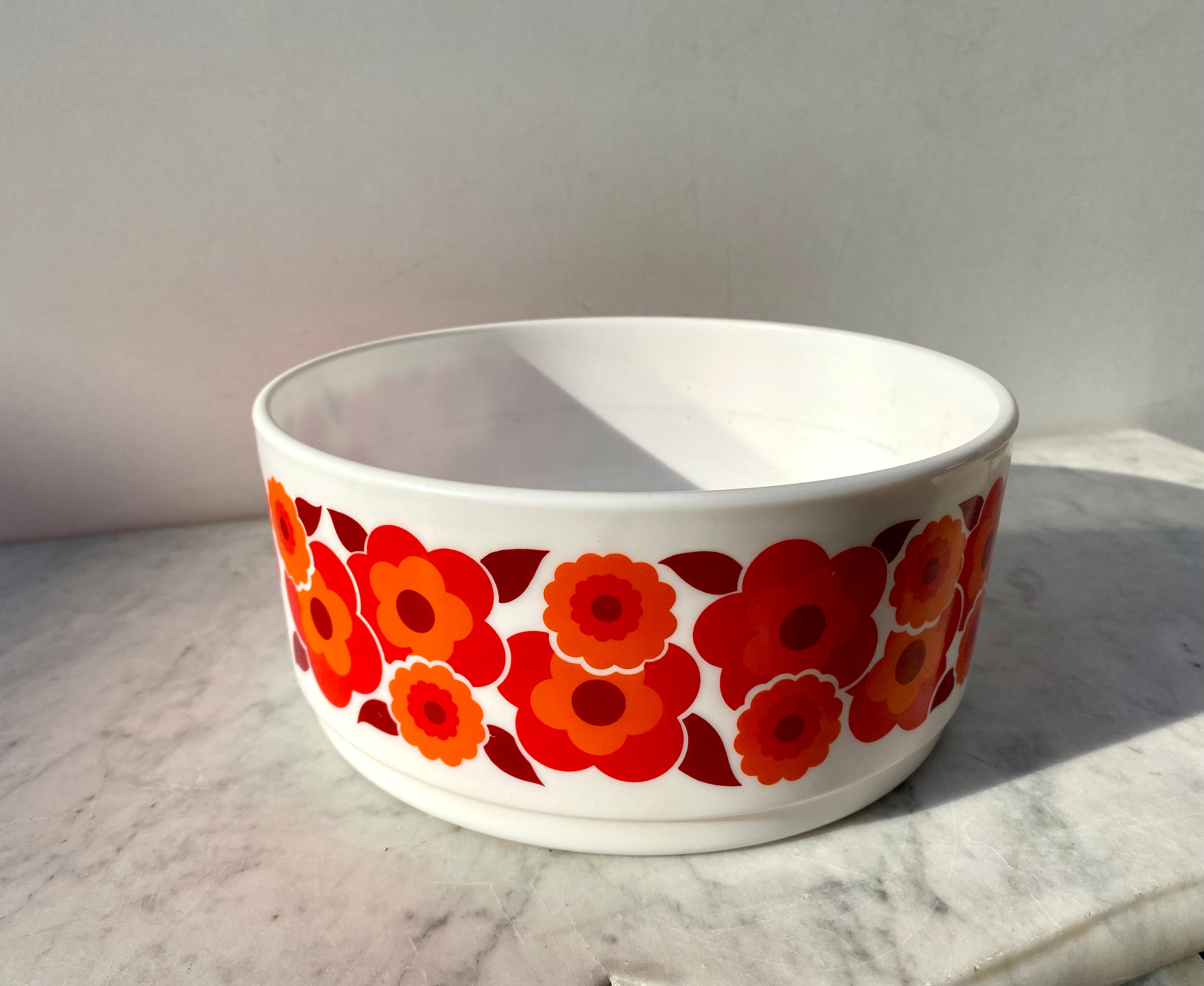 Rainbow bowl lotus orange and red vintage 70s tbe