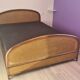 Two-seater vintage rattan bed 140 x 200 cm