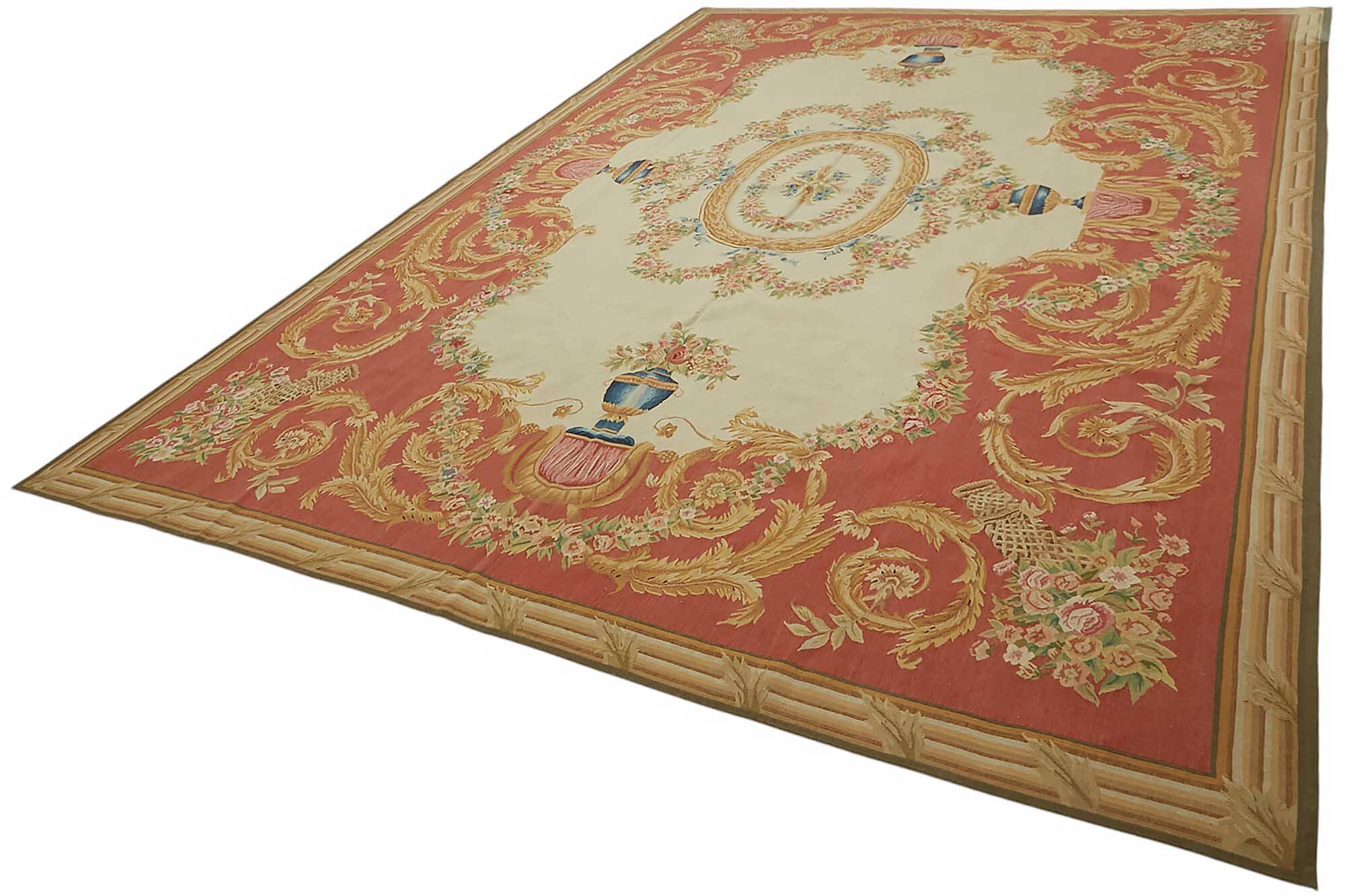 Handmade European Vintage Aubusson Kilim 298 cm x 431 cm