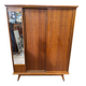 Vintage sliding door wardrobe with mirror - 1970s