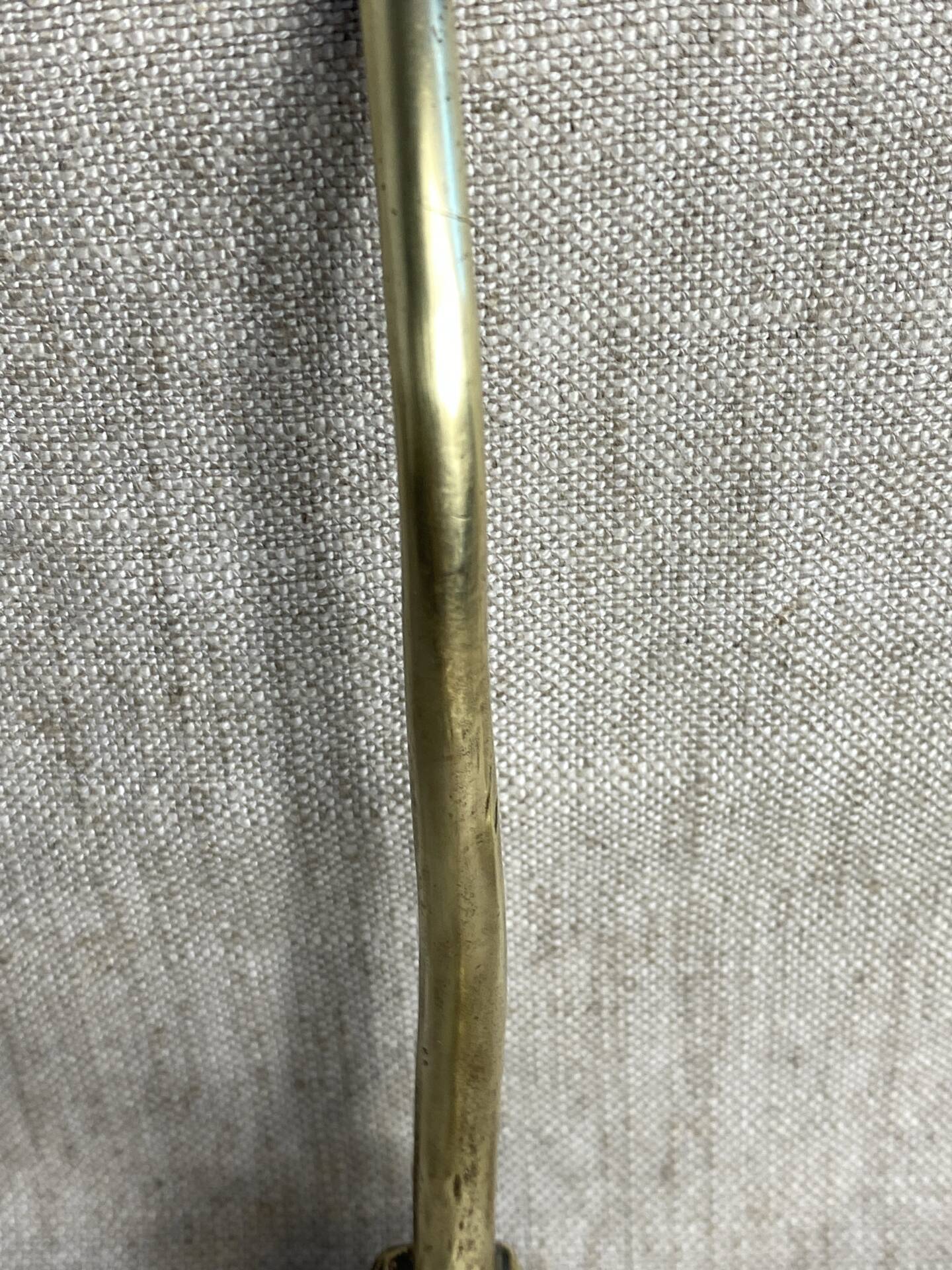 Pair of ball and hook coat hooks in brass