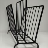 Modernist magazine holder black iron 60s