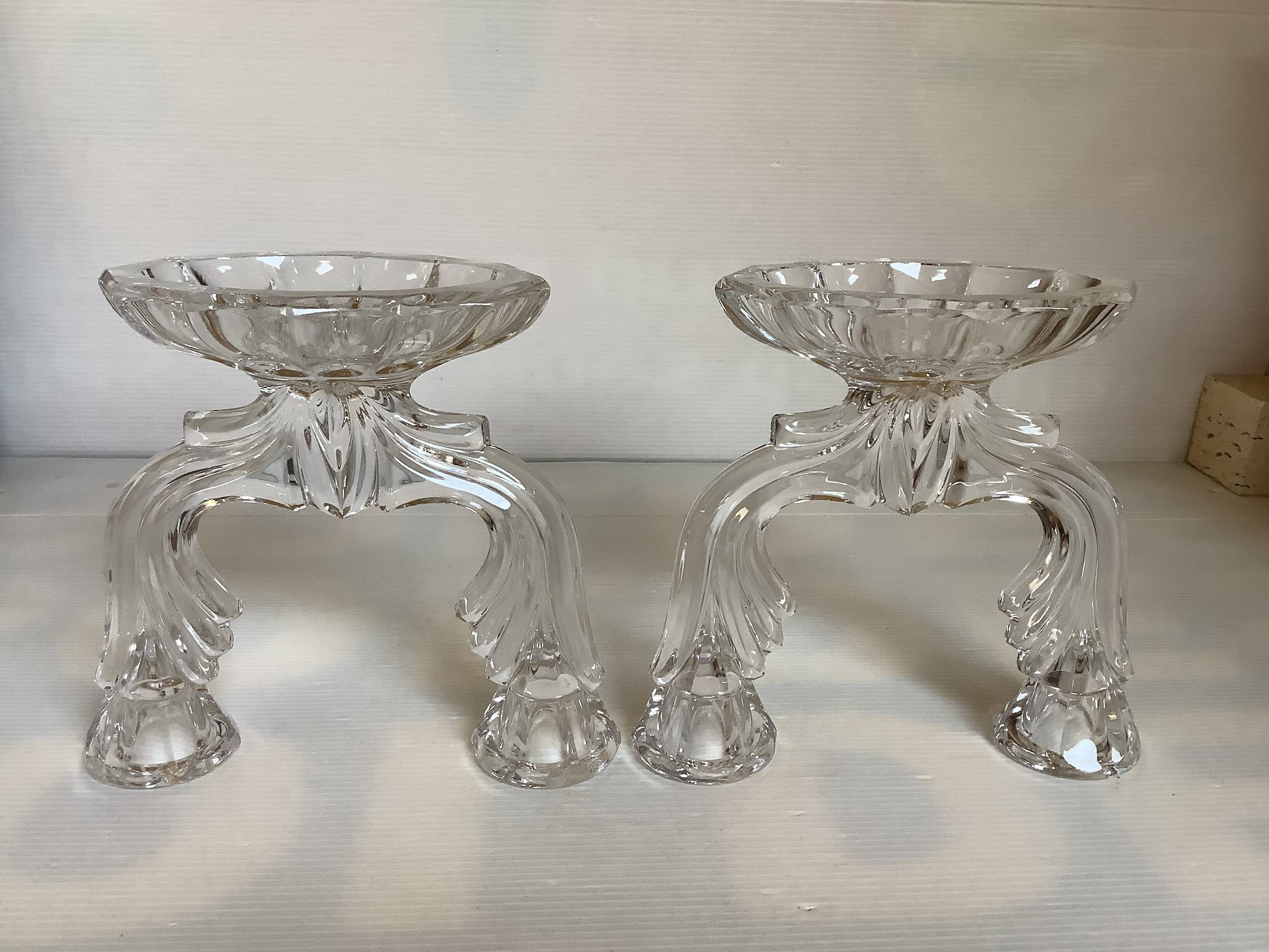 Pair of two-light Art Deco candlesticks