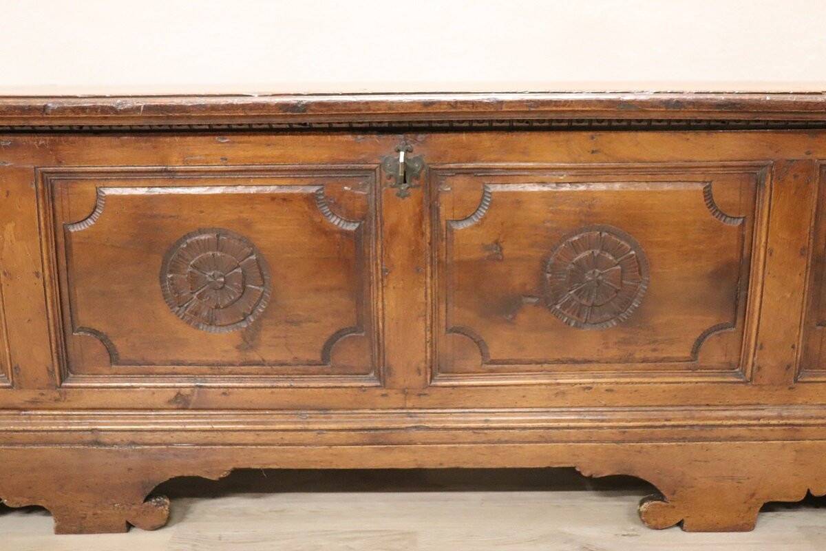 Antique Chest In Solid Walnut, Italy 18th Century