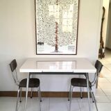 Extendable table and two chairs in formica 70s