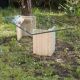 table basse design 1970 verre et travertin