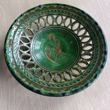 Green earthenware fruit cup