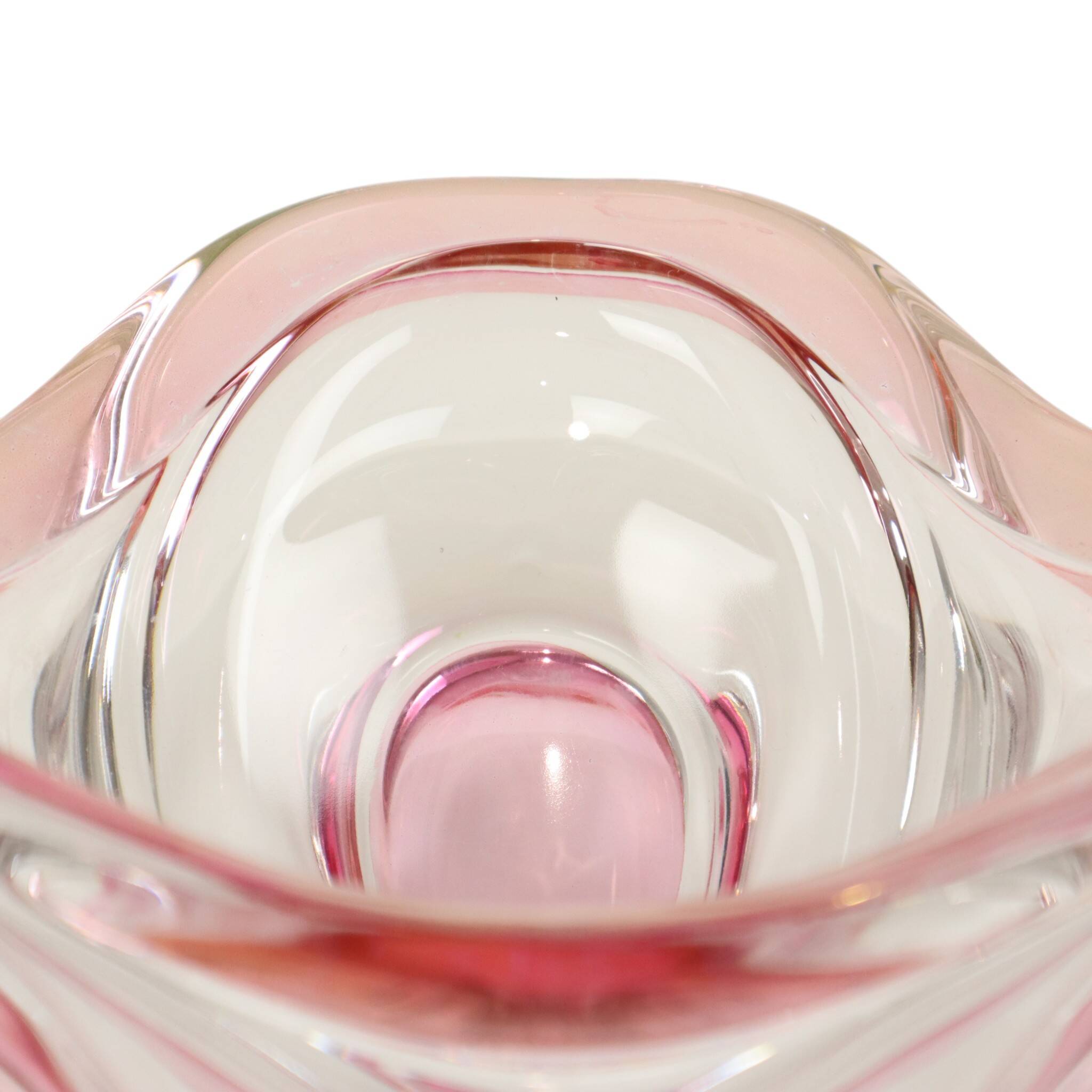 Vintage Murano Pink Glass Fruit Bowl – 1960s