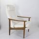 Scandinavian high-back armchair from the 1960s, adjustable headrest, restored
