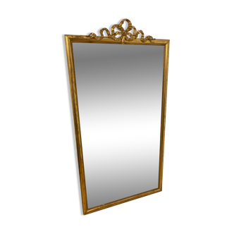 Important 19th Century Beveled Mirror with Pediment - Louis XVI Style - 81cm X 163cm