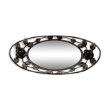 Mirror or centerpiece wrought iron Art Deco signed.