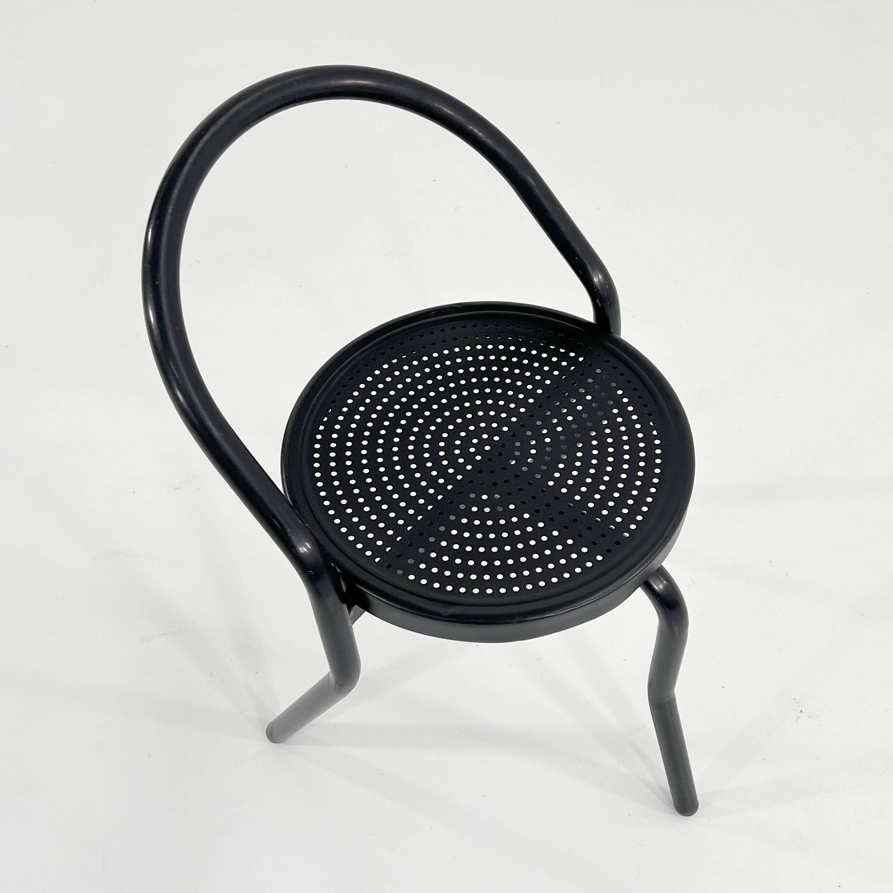 4 chaises en métal postmodernes, 1980