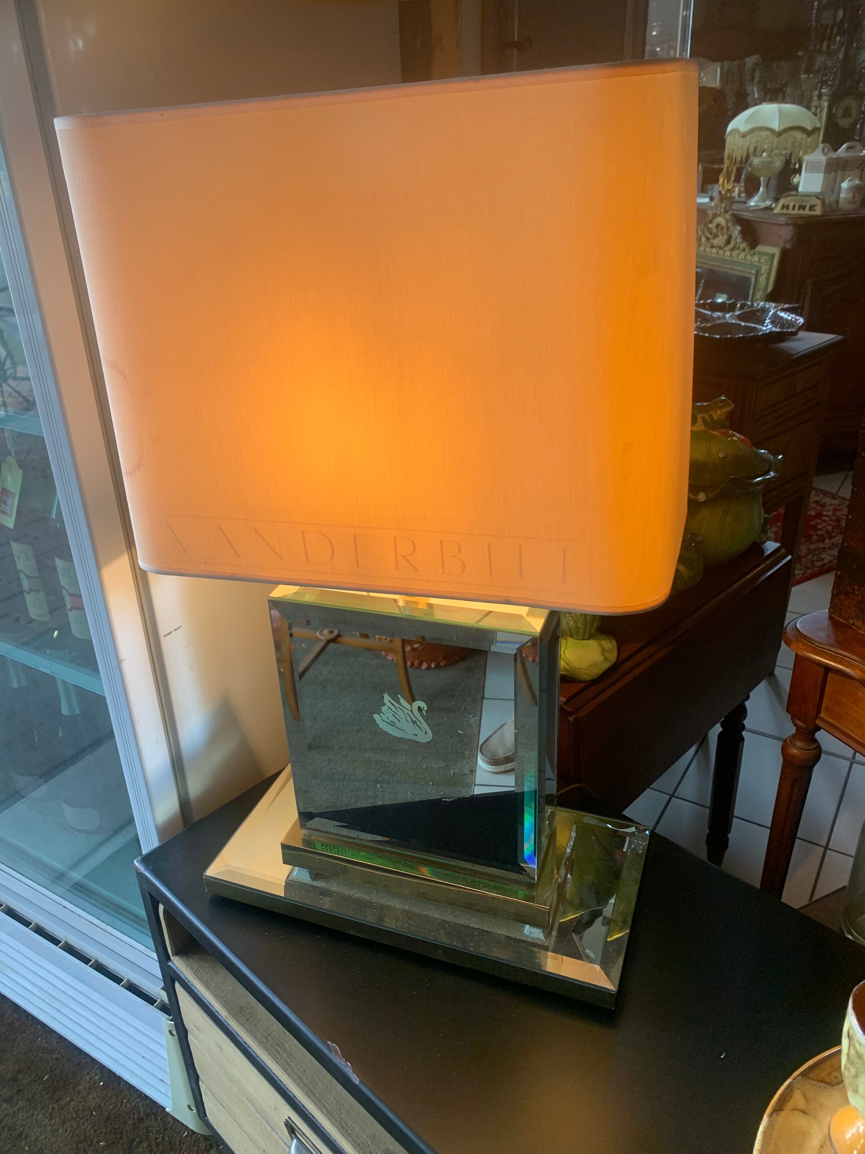 Gloria Vanderbilt lamp with bevelled mirror