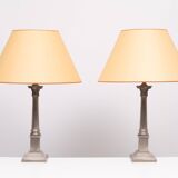 Paire de lampes de table en nickel Colum de Laura Ashley
