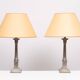 Laura Ashley pair Colum nickel table lamps