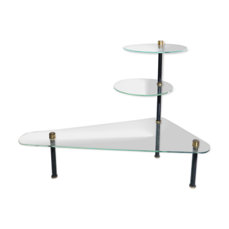 Glass coffee table, display, Dakora Nantes, 1950