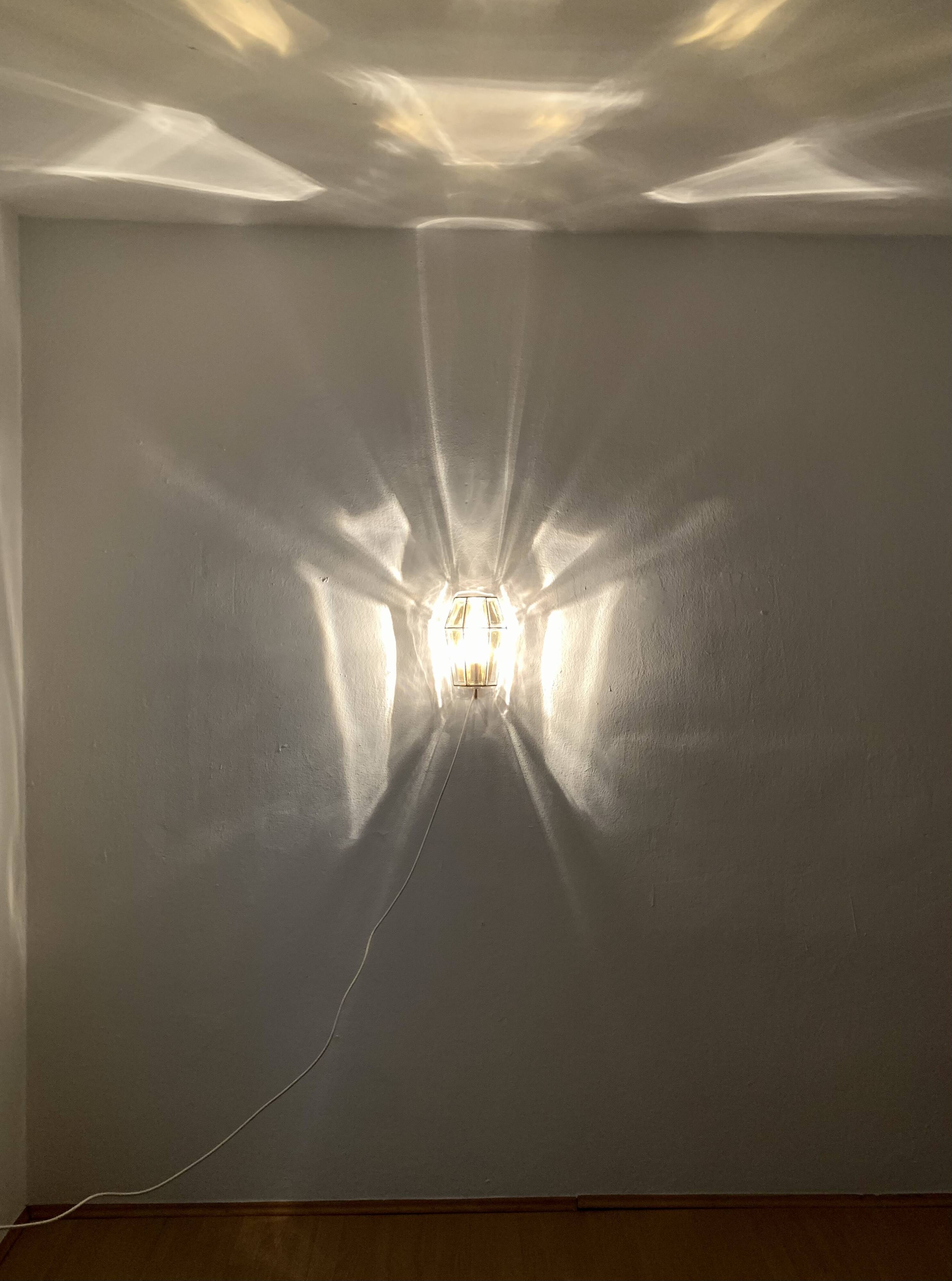 Set of 2 Glass Wall Lamps by Glashütte Limburg