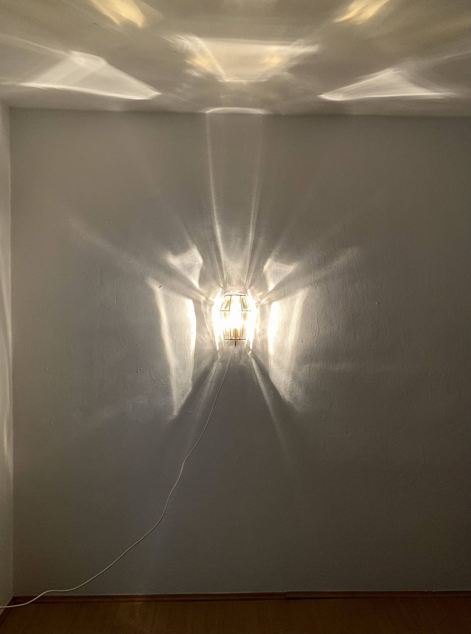 Set of 2 Glass Wall Lamps by Glashütte Limburg