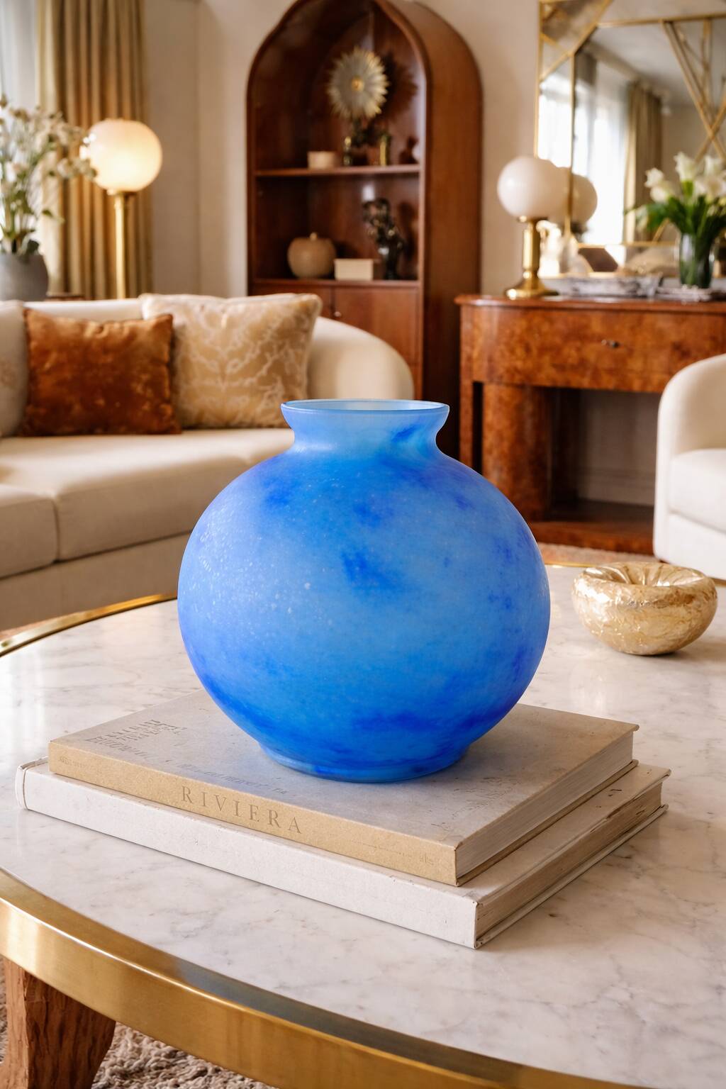 Round glass paste vase – Muller Frères Lunéville – Art Deco