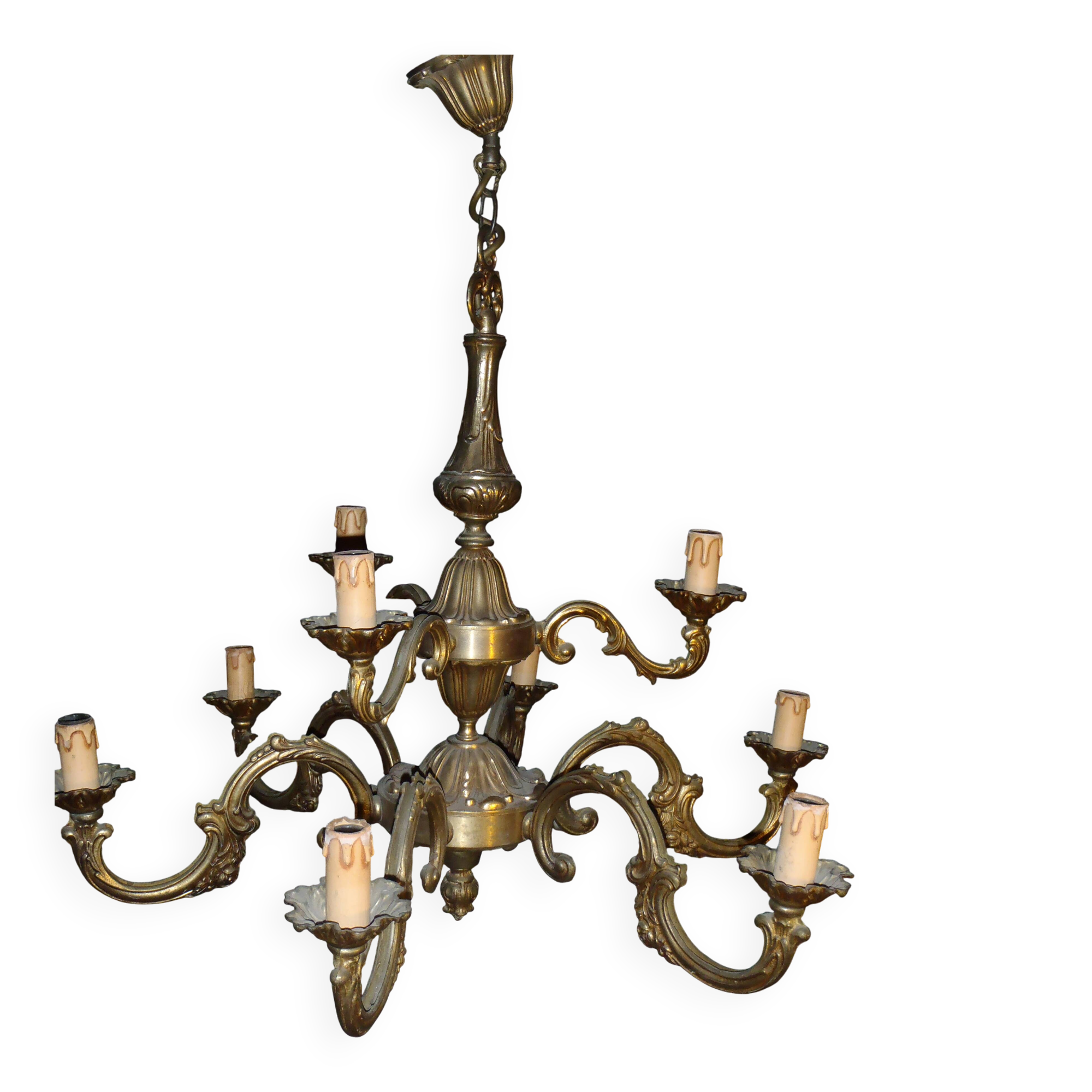 Bronze chandelier "framon" with 9 lights.