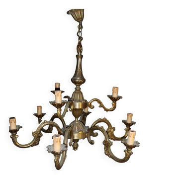 Lustre bronze "framon" 9 feux.