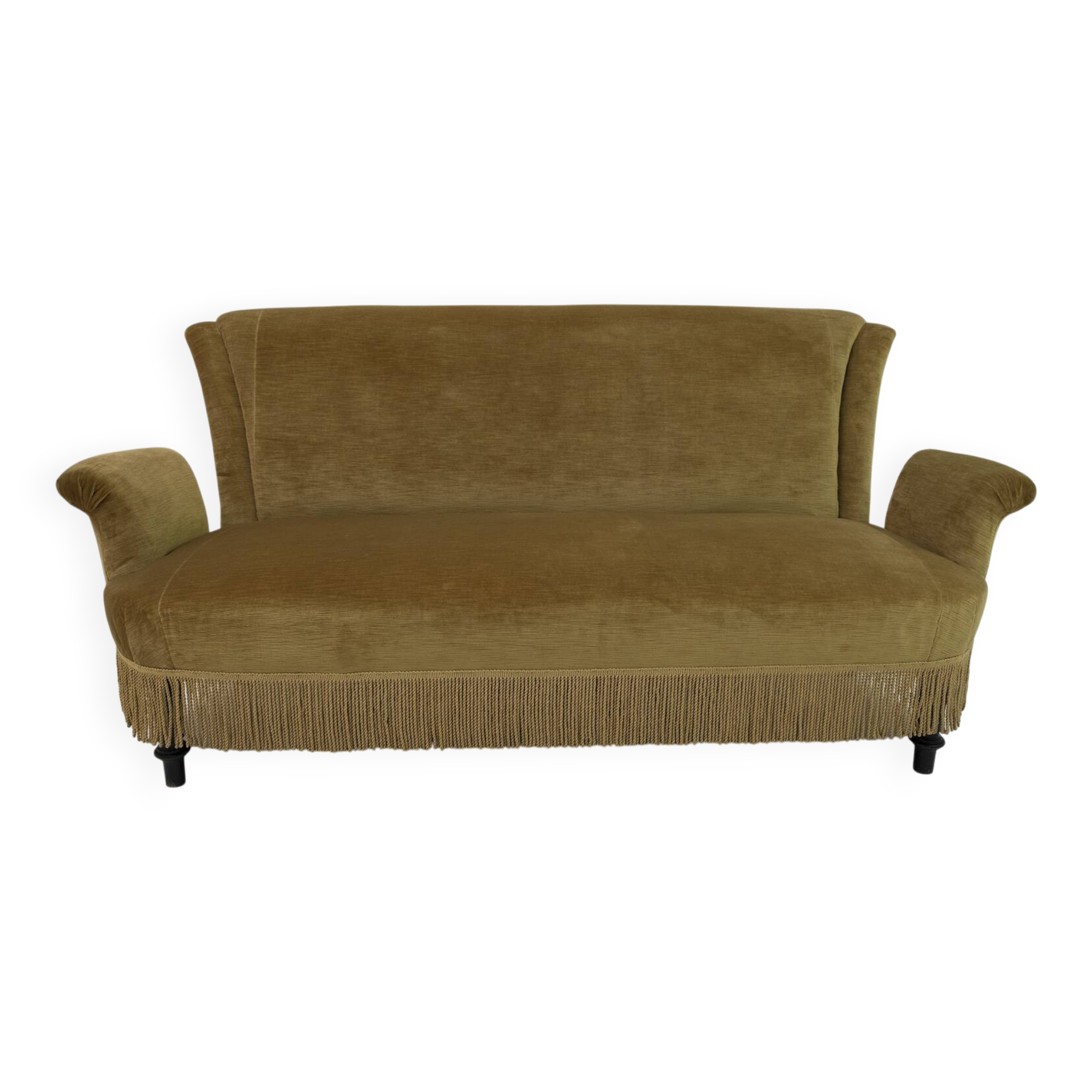 Rare canapé en velours Napoléon III du XIXe siècle