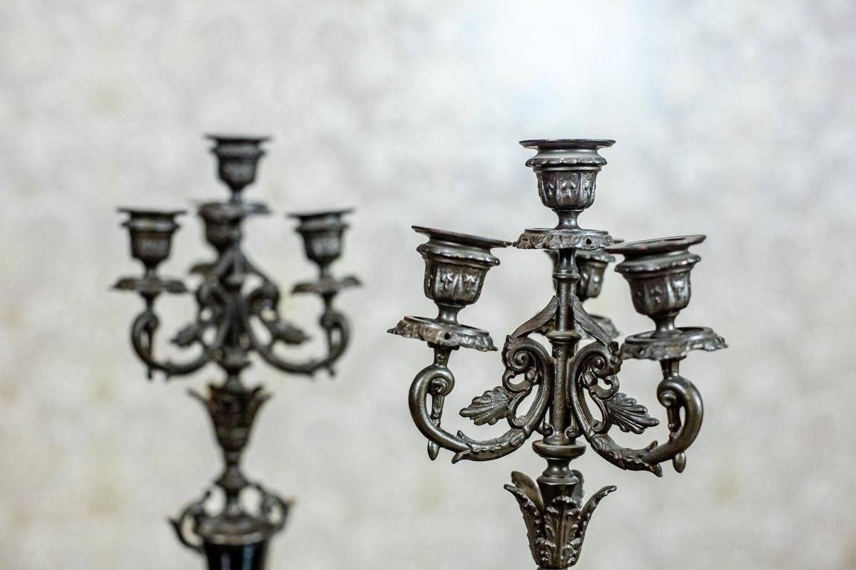 19th-Century Four-Armed Candleholders, 1890s, Set of 2