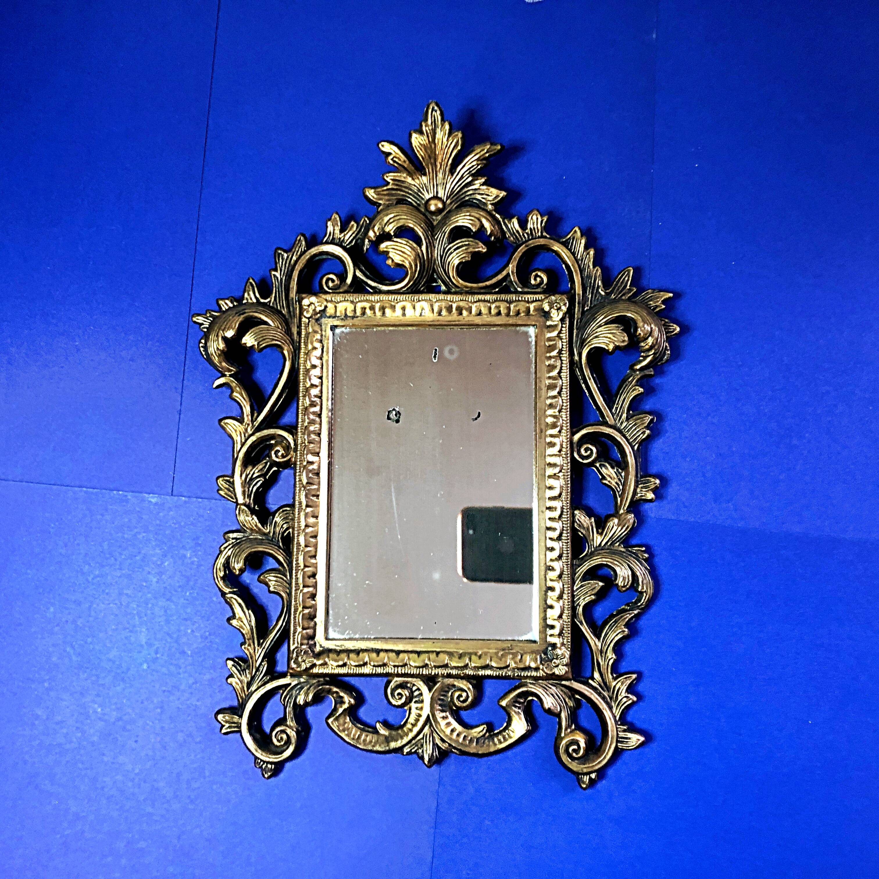 Small Rococo Baroque style mirror by Roberta Wood vintage 50/60