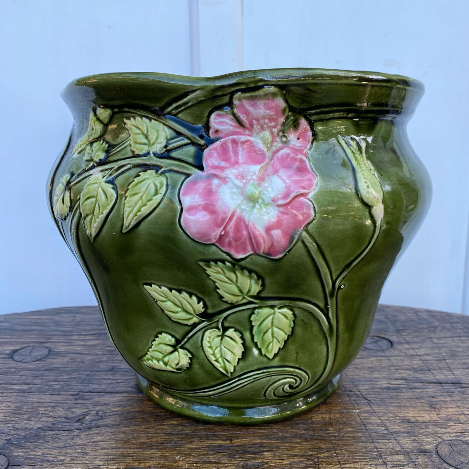 Art Nouveau earthenware cachepot