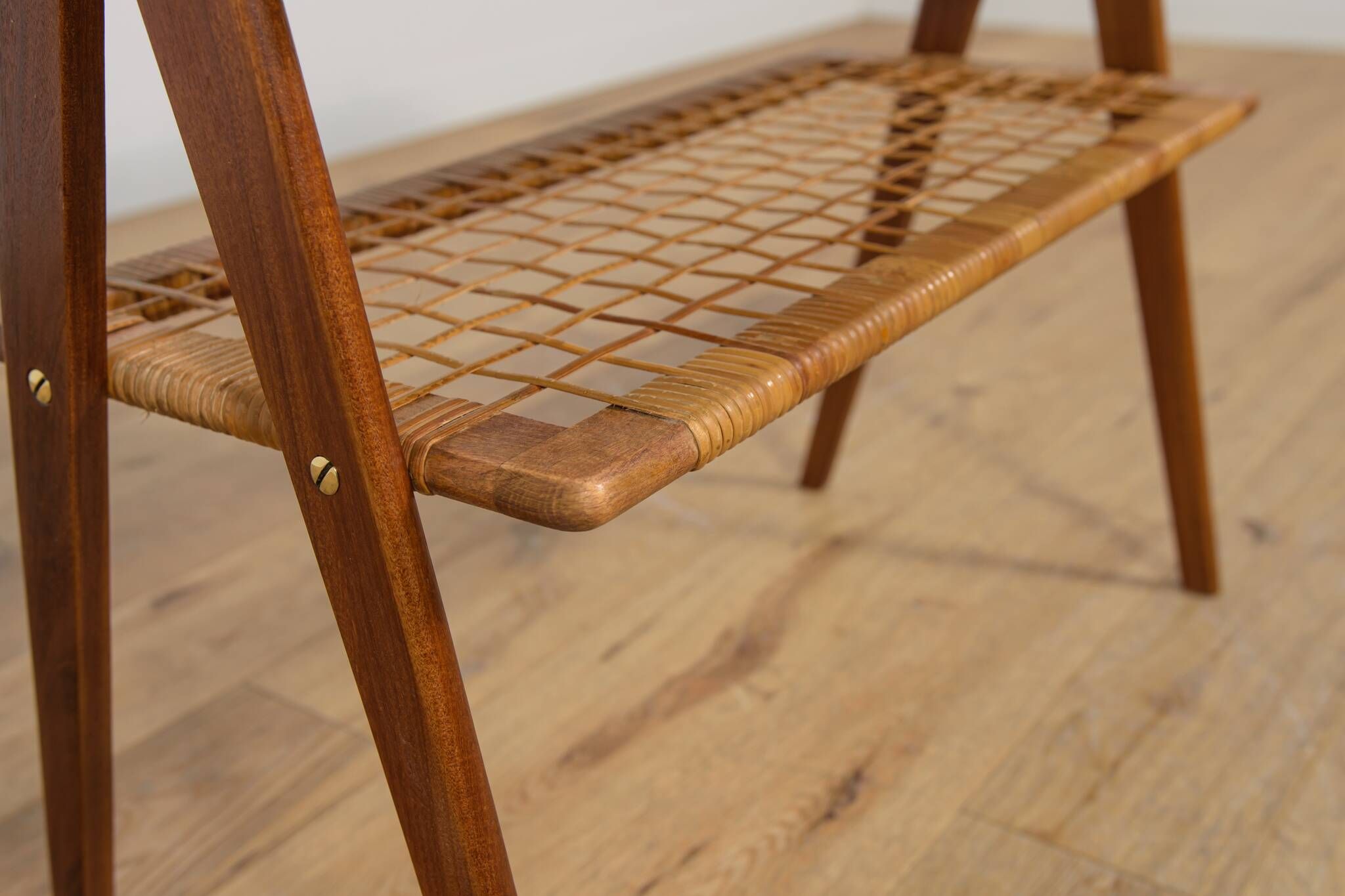 Mid Century Teak and Rattan Console Table by Søren Rasmussen, United Knigdo