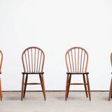 4 Scandinavian chairs with stick backs