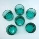 6 verres à eau en verre turquoise - Luminarc France - vintage années 80
