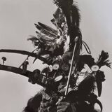 Silver photography Ceremonial character with headdress 44x44 cm