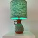 Wireless Jasba table lamp - West German pottery with fish decor | 41 cm