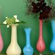Set of 7 vintage opaline vases/soliflores.