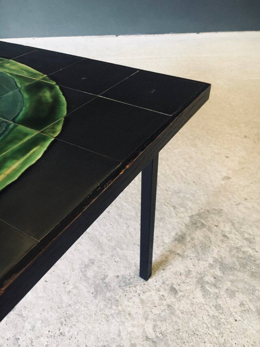 Mid-Century Studio Ceramic Tile Coffee Table, Belgium, 1960s
