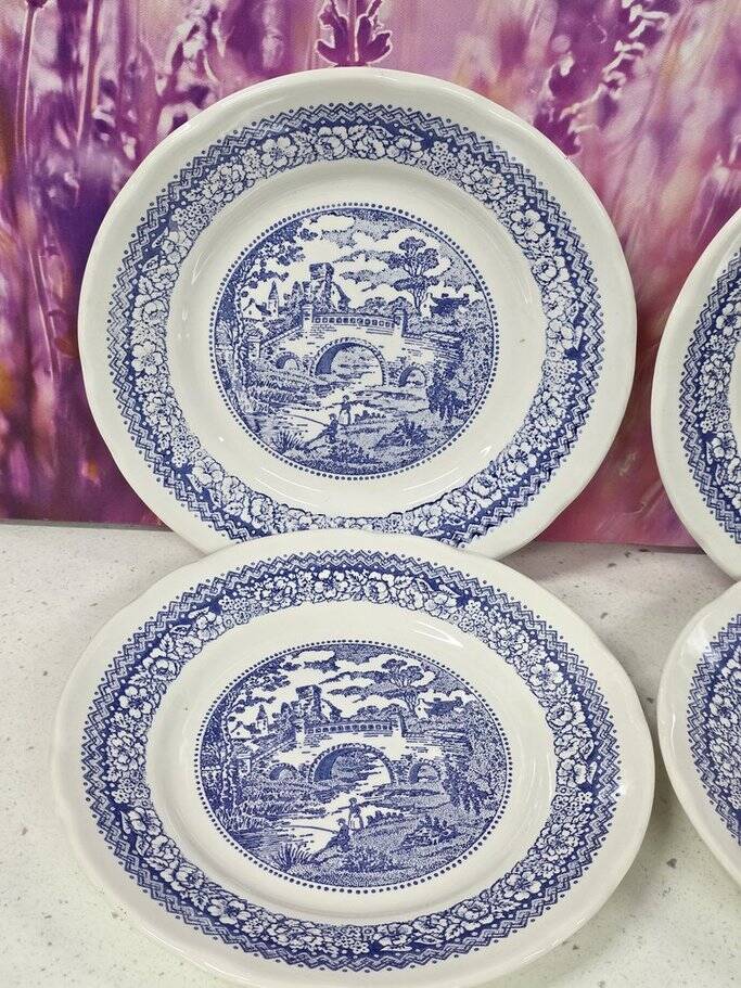 set of 4 flat plates ironstone