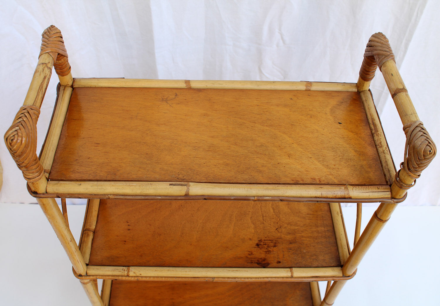 Bamboo and rattan shelf