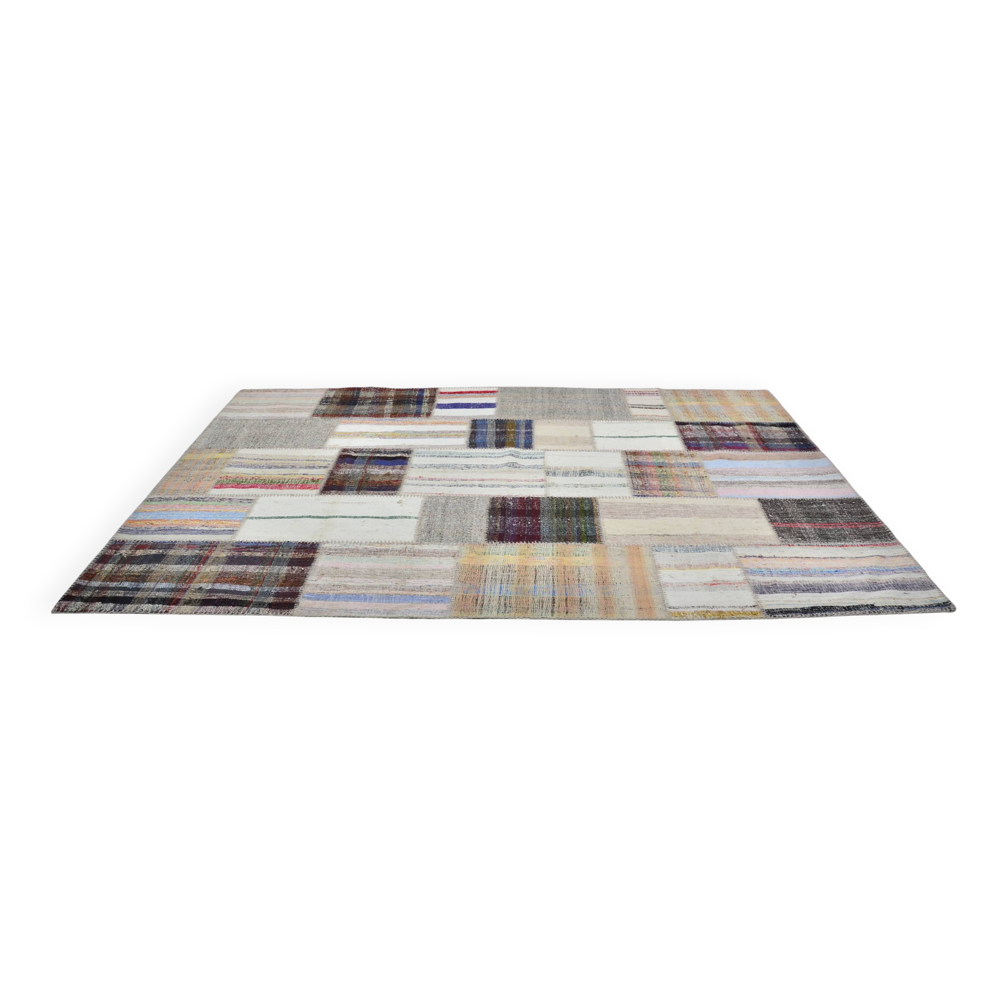 Vintage Turkish White Kilim Rug
