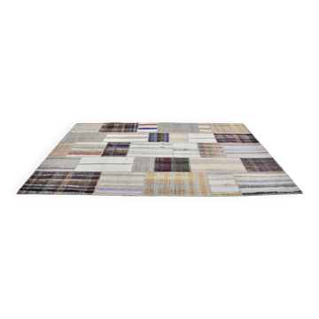 Tapis Kilim blanc turc vintage