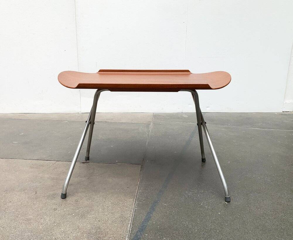 Folding table in teak with Norwegian alminette from the mid-century by F.M. Produkt, Frederiksberg Metalvarefabrik, 1960s.