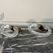 Pair of Murano glass and brass handles, Venice circa 1930