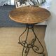 Black metal healing (wrought iron) vintage rattan tray