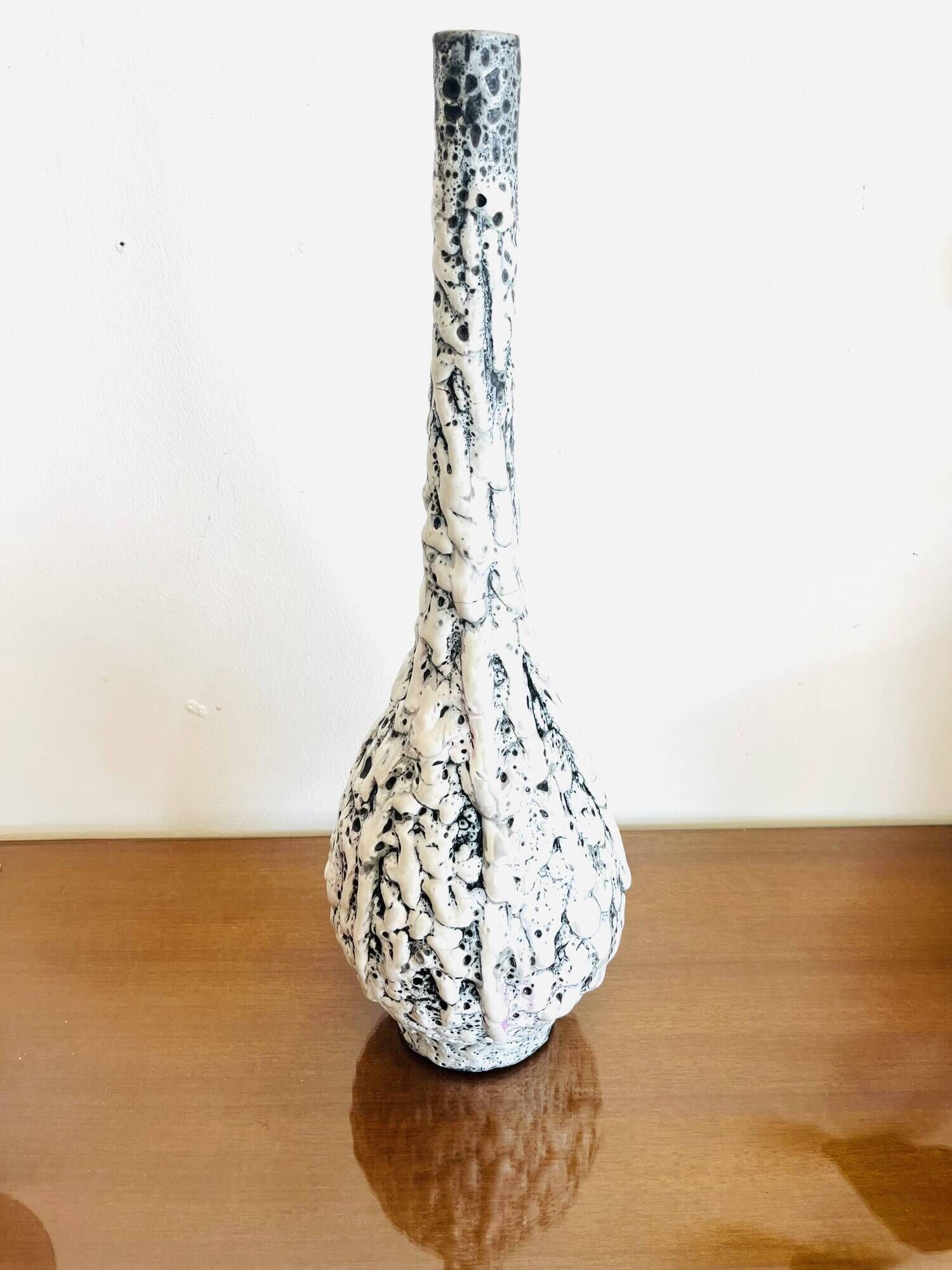 Vallauris blue and white ceramic soliflore vase signed Giraud - 636005