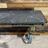 Art Deco marble and wrought iron console