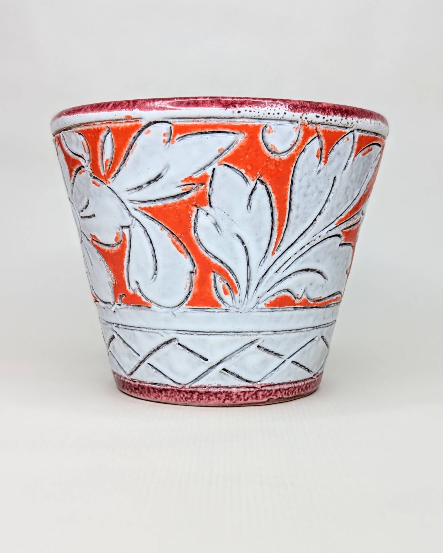 Vintage Fratellini Fanciullacci orange cache-pot